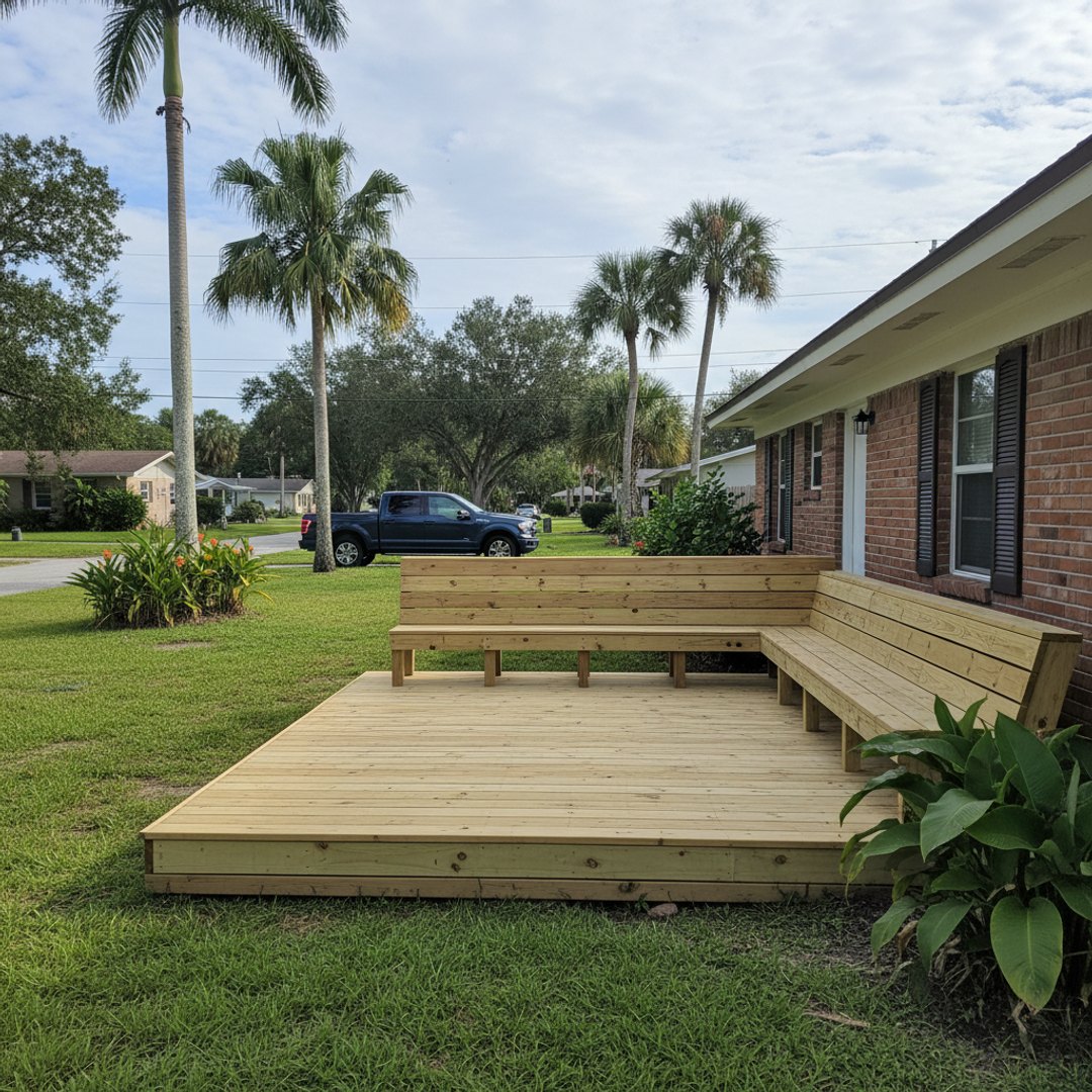 Custom Deck Design completed by Coastal Deck in North Port, FL